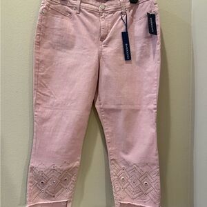 Bandolino Blush Cropped Jeans with Embellished Hem